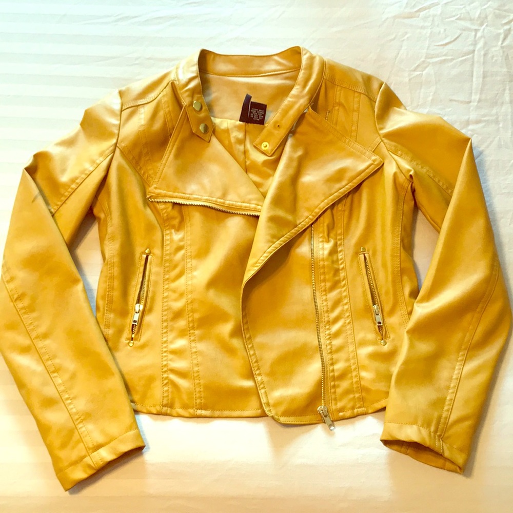 Jacket - Mustard, Faux Leather